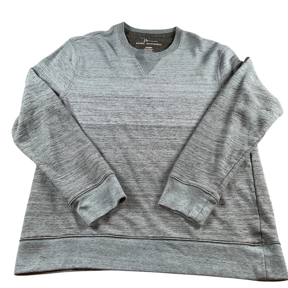 Marc Anthony Luxury Gray Crew Neck Pullover Sweater Mens Size L